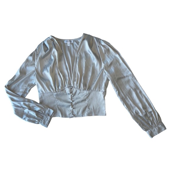 WOMENS SATIN BLOUSE, CHAMPAGNE COLOUR, SIZE  M | TRIPLE SEVEN - Picture 12 of 15